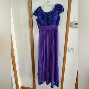 Stunning Purple Maxi Dress with Embellished Bodice